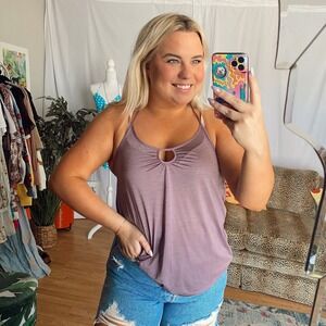 Lululemon Scoop Neck Open Back Activewear Tank Top Purple